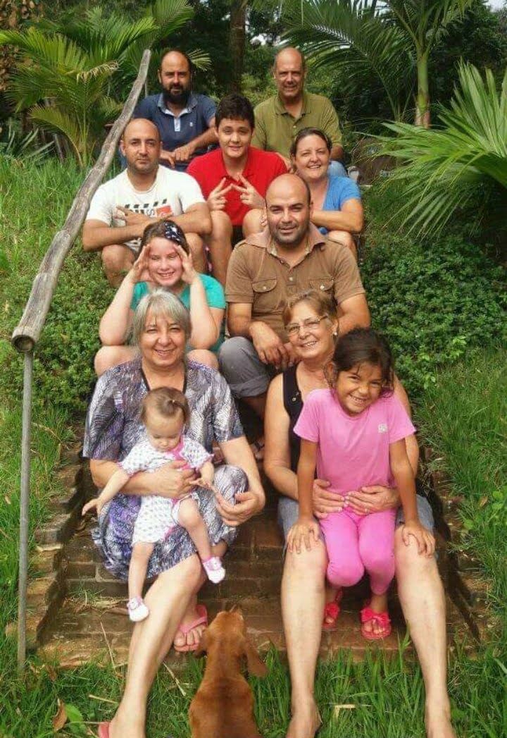 Foto da família no sítio