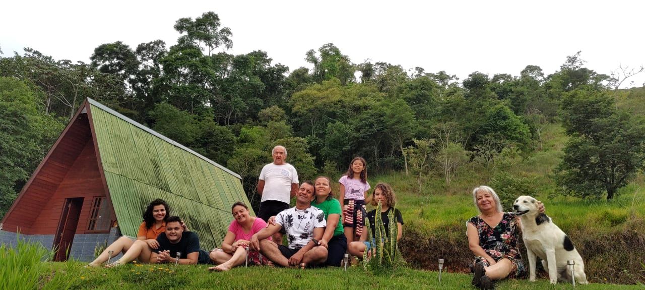 Foto da família no sítio